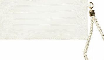 Dorothy Perkins Womens Cream croc plait wristlet bag- Cream