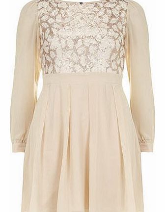 Dorothy Perkins Womens Cream embellished dress- Cream DP68100067