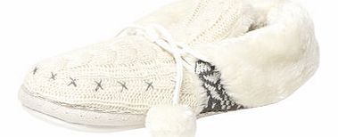 Dorothy Perkins Womens Cream Fairisle Slipper Boots- Cream