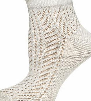 Dorothy Perkins Womens Cream Pointelle Knit Socks- Cream