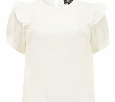 Dorothy Perkins Womens Cream Ruffle Detail Top- Cream DP61650247