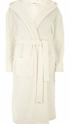 Dorothy Perkins Womens Cream Textured Dressing Gown- Cream