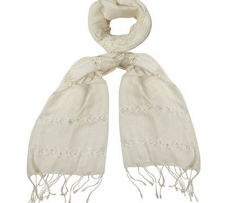 Dorothy Perkins Womens Cream Textured Stripe Scarf- Cream