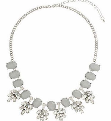 Dorothy Perkins Womens Crystal Leaf Necklace- Silver DP49814364