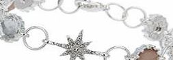 Dorothy Perkins Womens Crystal Stone Star Bracelet- Clear