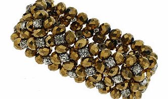 Dorothy Perkins Womens Crystal Stretch Bracelet- Gold DP49814921