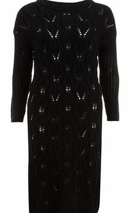 Dorothy Perkins Womens Cutie Black Textured Knit Dress- Black