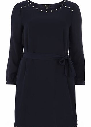 Dorothy Perkins Womens Cutie Blue Pearl Studded Dress- Blue