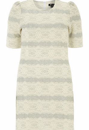Dorothy Perkins Womens Cutie Cream Lace Stripes Dress- Cream