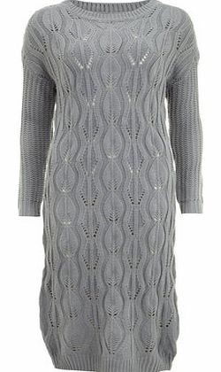 Dorothy Perkins Womens Cutie Grey Textured Knit Dress- Grey