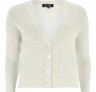 Dorothy Perkins Womens Cutie White Shimmer Cardigan- White