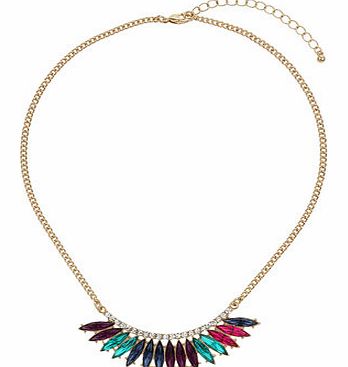 Dorothy Perkins Womens Dark Multi Short Necklace- Gold DP49814510