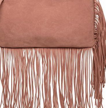 Dorothy Perkins Womens Dusky pink fringe clutch bag- Pink