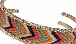Dorothy Perkins Womens Fabric Rhinestone Bracelet- Fl Multi