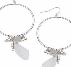 Dorothy Perkins Womens Feather Hoop Earrings- Silver DP49815911