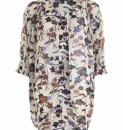 Womens Fever fish Cream Japanese Print Kimono-