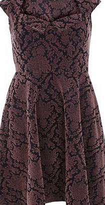 Dorothy Perkins Womens Fever Fish Navy Flower Flock Dress- Blue