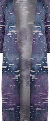 Dorothy Perkins Womens Feverfish Blue Devore Cardigan- Blue