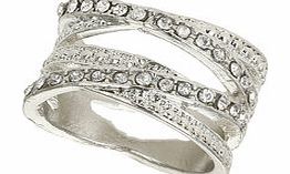 Dorothy Perkins Womens Five Row Crystal Stone Band- Silver
