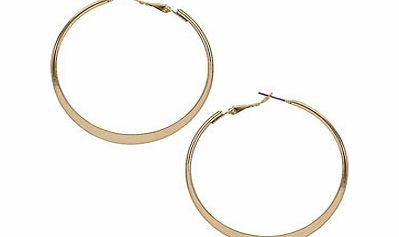 Dorothy Perkins Womens Flat sided gold look hoops- Gold DP49811486