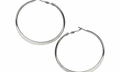 Dorothy Perkins Womens Flat silver look hoop earrings- Silver