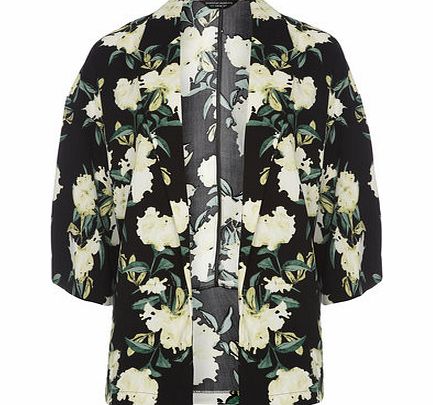Dorothy Perkins Womens Floral Printed Crepe Kimono Jacket- Multi