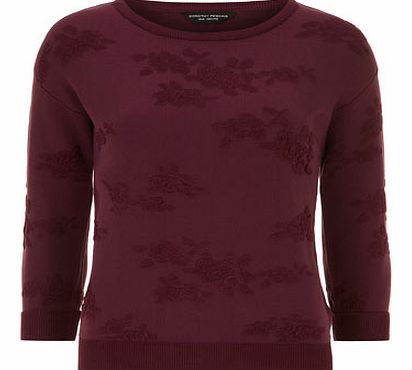 Dorothy Perkins Womens Floral texture jumper- Red DP55145601