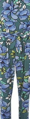 Dorothy Perkins Womens Floral tie waist jumpsuit- Blue DP07273310