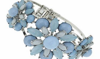 Dorothy Perkins Womens Flower Layer Bangle Wristwear- Silver