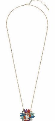 Dorothy Perkins Womens Flower Pendant Necklace- Multi Colour