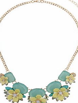 Dorothy Perkins Womens Flower Stone Necklace- Yellow DP49815790