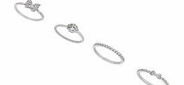 Dorothy Perkins Womens Four Silver Rings- Silver DP49814610