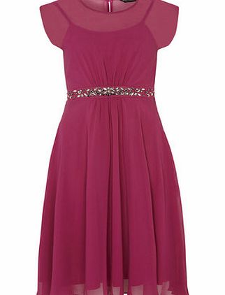 Womens Fuchsia embellished dress- Pink DP07250213