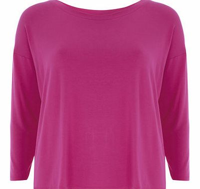 Dorothy Perkins Womens Fuschia Jersey Drop Shoulder Top- Pink