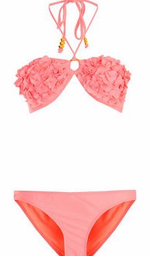 Dorothy Perkins Womens Girls On Film 3D Pink Flower Bikini- Pink