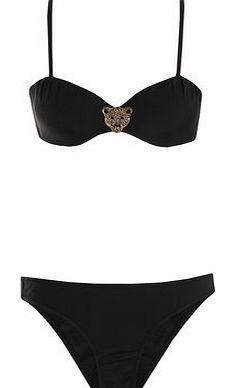 Dorothy Perkins Womens Girls On Film Black Tiger Jewel Bikini-