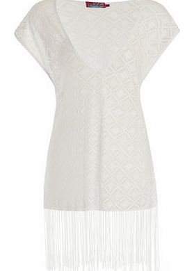 Dorothy Perkins Womens Girls On Film White Crochet Tassel Cover
