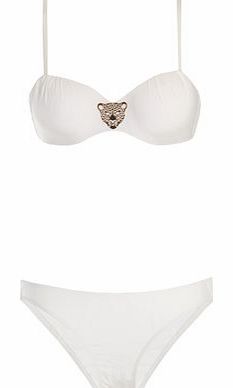 Dorothy Perkins Womens Girls On Film White Tiger Jewel Bikini-