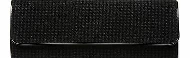 Dorothy Perkins Womens Glitter dogtooth clutch bag- Black
