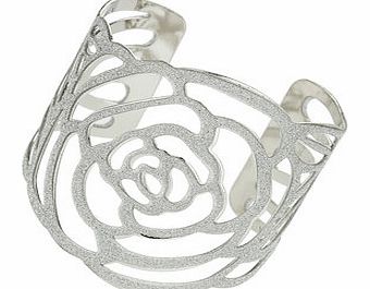 Dorothy Perkins Womens Glitter Flower CuffTE- Silver DP49814885