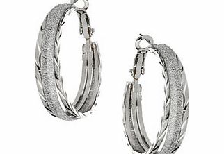 Dorothy Perkins Womens Glitter section hoops- Silver DP49813654
