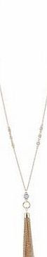 Dorothy Perkins Womens Gold Chain Tassel Necklace- Gold DP49815879