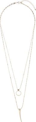 Dorothy Perkins, 1134[^]262015000709266 Womens Gold Circle And Tusk Necklace- Gold
