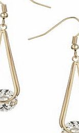 Dorothy Perkins Womens Gold Crystal Stone Earrings- Gold