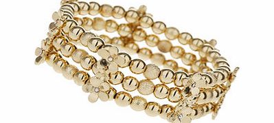 Dorothy Perkins Womens Gold Flower Stretch Bracelet- Gold
