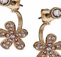 Dorothy Perkins Womens Gold Flower Suspender Earrings- Gold