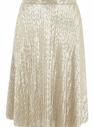 Dorothy Perkins Womens Gold foil Midi Skirt- Gold DP14553342
