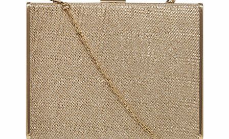 Dorothy Perkins Womens Gold glitter square bag- Gold DP22311942