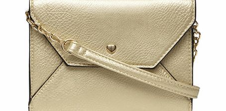 Dorothy Perkins Womens Gold heart mini crossbody bag- Gold