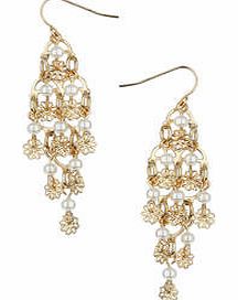 Dorothy Perkins Womens Gold look mini flower charm- Cream